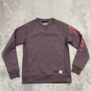 Carhartt Midweight Graphic Sweatshirt Burgundy Relaxed Fit Cotton Women's Small